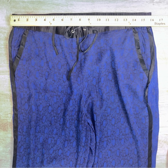 3.1 Phillip lim black/blue patterned silk trim joggers size 12 EUC - Picture 5 of 10